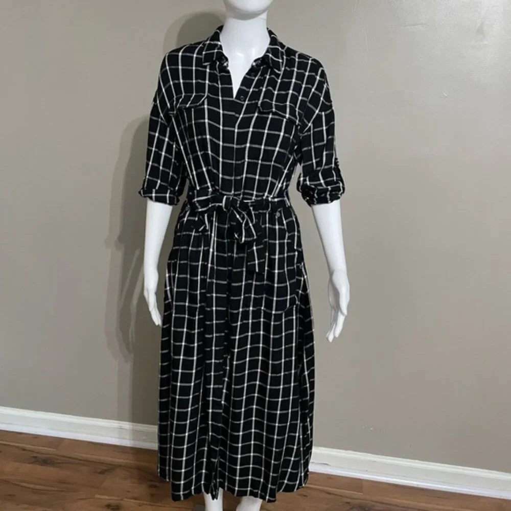 Calvin Klein Checkered Shirtdress - Picture 2 of 2
